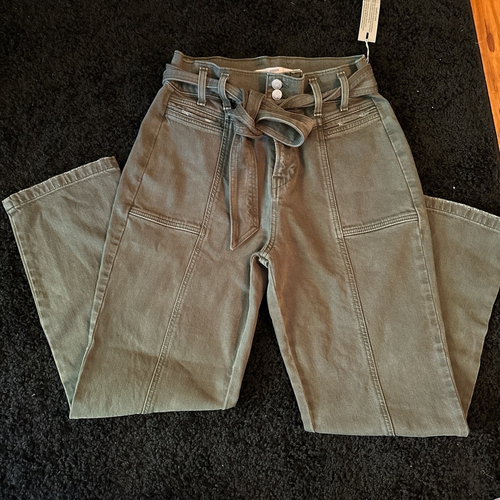 Green Hudson High-Waisted Pants